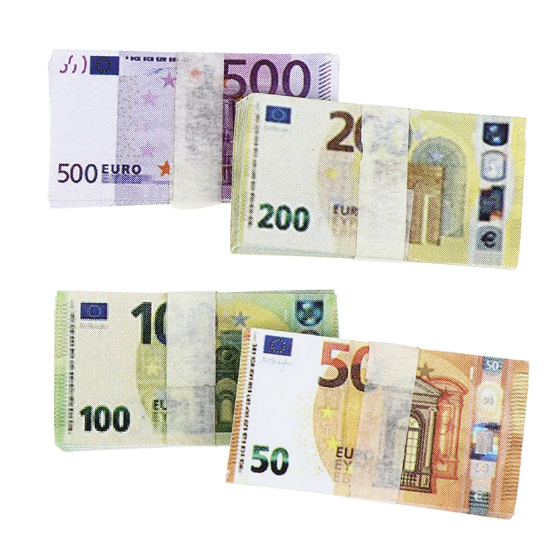 

20pcs Dollar Fake Money Mini Dollars Dollhouse Pocket Simulation Euro Toy Heaven Hell Bank Notes Currency Prop Sacrifice Joss