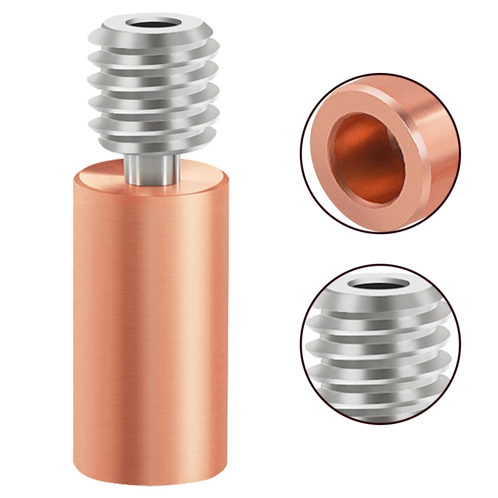 

All-Metal Copper for E3D V6-Crazy Heat Break Throat Stainless Steel 3D Printer Part Nozzle Throat 1.75 for E3D V6 Hotend Block