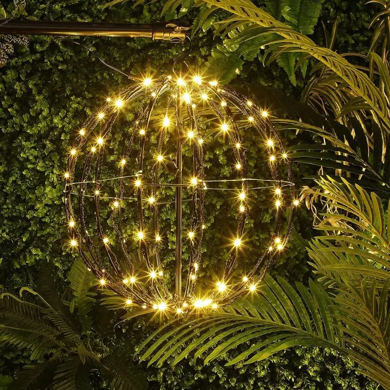 

Christmas Lighted Sphere Balls Outdoor Fold Flat Metal Frame Large Ball LED Lighting Christmas Lights for Porch Patio Decor