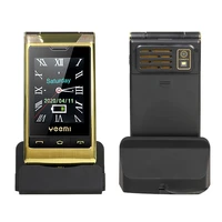 With dock 3 0  Dual Screen cell phone Dual SIM One-key Call radio MP3 Camera Recorder flip Mobile Phones Russian Keyboard
