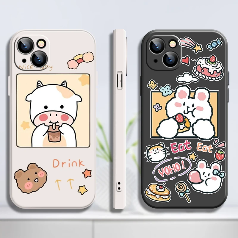 

Cartoon Animals Phone Case For Coque iPhone 12 Pro Case 12 Xs 6s ProMax Mini 13 8 SE Plus 7 2020 X Xr Max 11 6 8wm5 Plain Funda