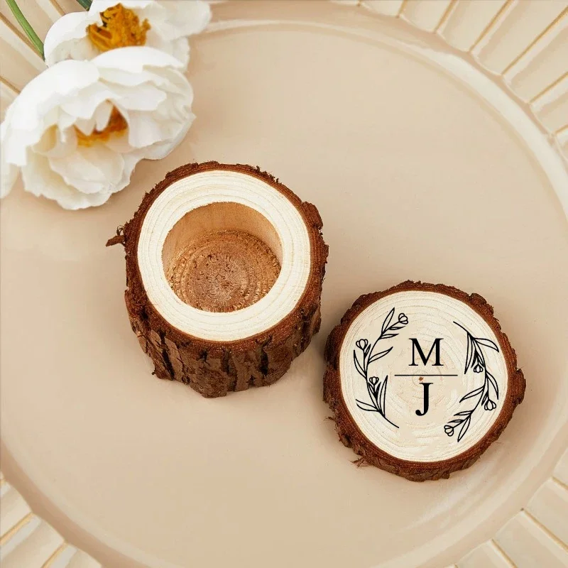 

Бесплатная коробка для обручальных колец на заказ для церемонии, деревянная коробка для колец с гравировкой, современная деревенская свадебная помолвка, подарок на день Святого Валентина