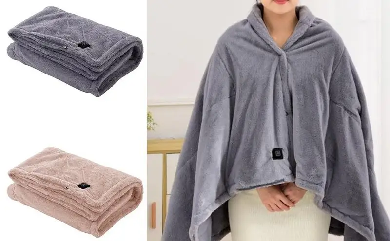 

Hand Washable Heated Blanket With Three-speed Temperature Adjustment Versatile Flannel USB Charging Soft Blanket For Home
