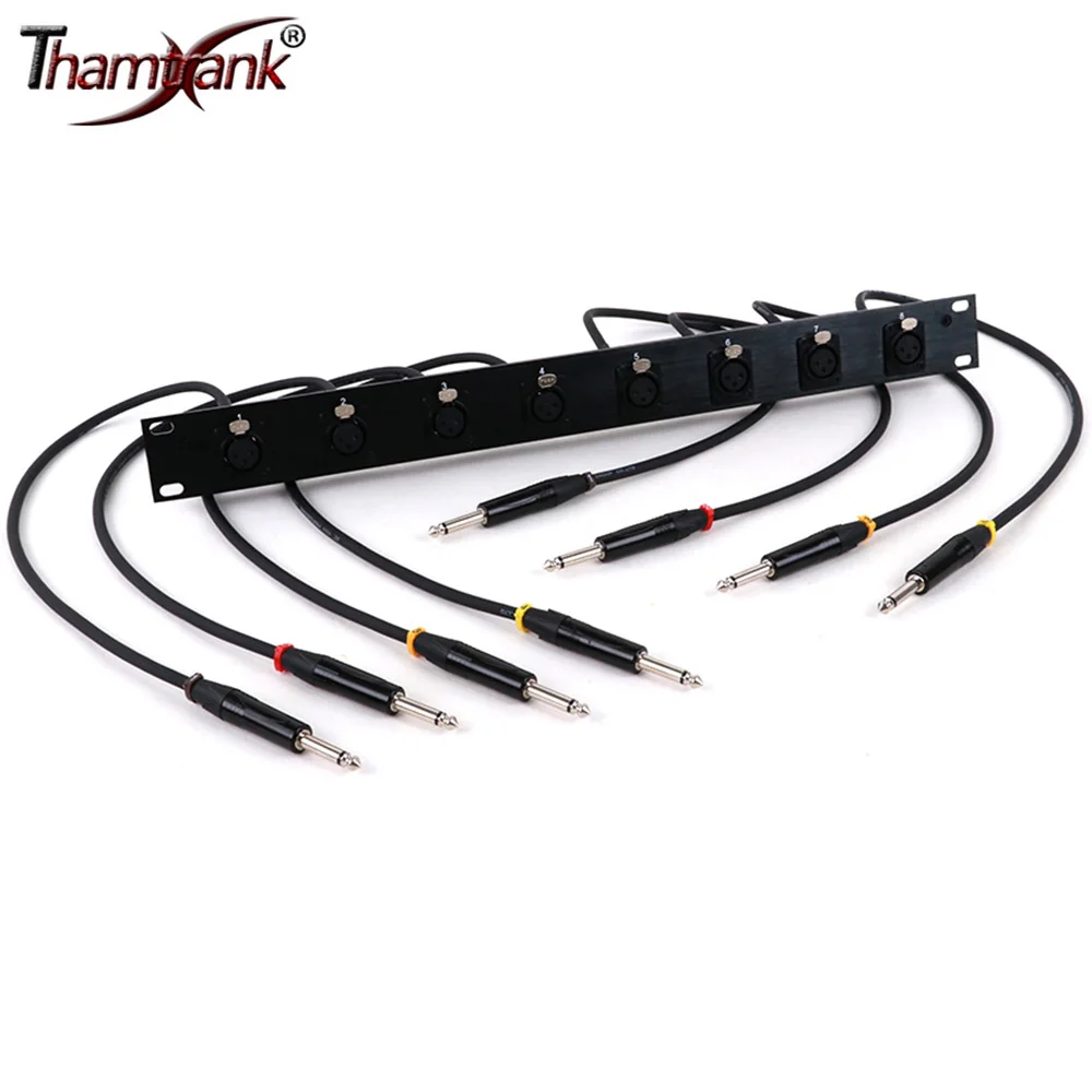 8-полосный 1U шкаф XLR аудио Джампер стойка 8 отверстий 1/4 дюйма 6 35 мм фоторазъем до