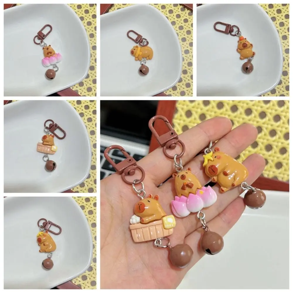 Милый брелок в виде колокольчика капибара из смолы забавная Женская модная