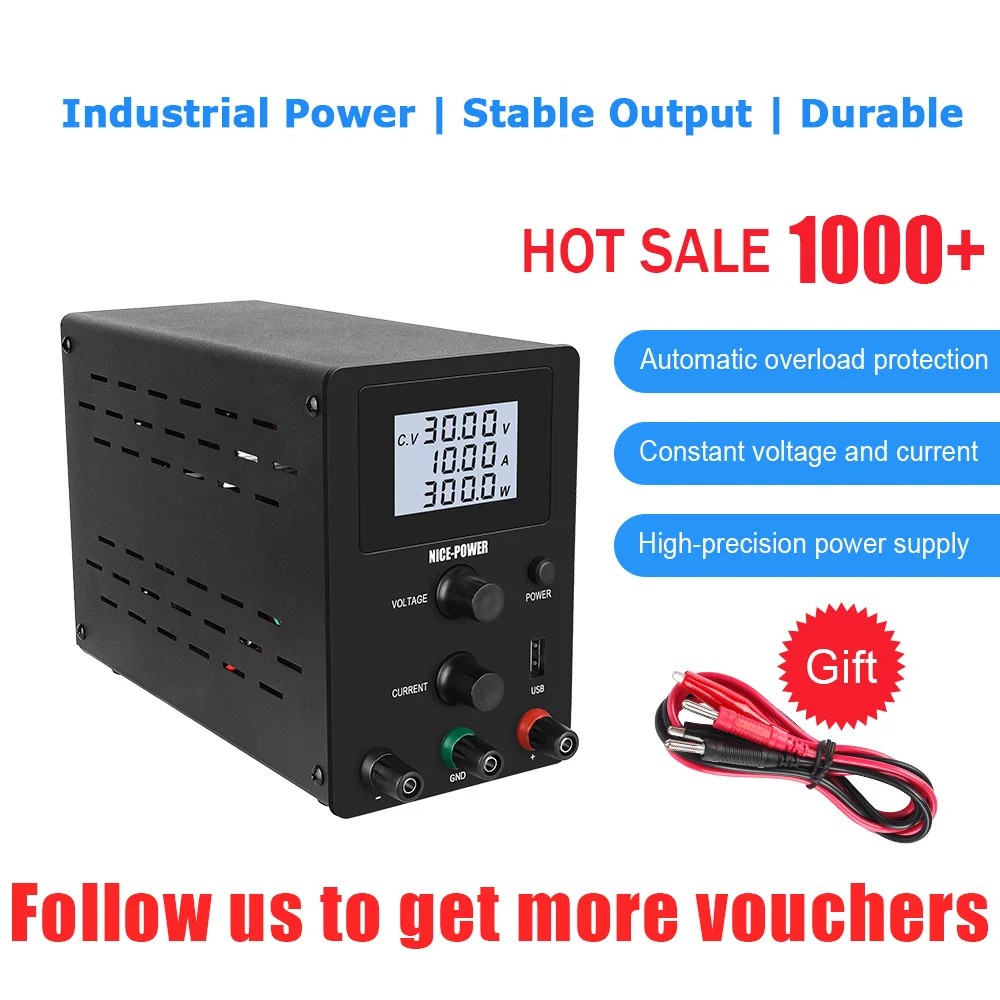 

Adjustable DC Power Supply 30V 10A 60V5A Lab Bench Power Supply Laboratory Stabilized Power Supply Voltage Regulator Switch 220V