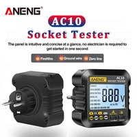 aneng ac10 socket tester plug detector zero fire line polarity phase check phase detector useu plug multimeter digital tester