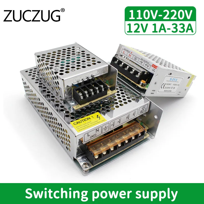 Adaptador de fuente de alimentación de 12V, transformador de corriente de 220V a 110V CA y CC, interruptor 12v,fuente alimentacion 12v,convertidor de 12V, 1A, 2A, 3A, 5A, 10A, 12A, 20A, 30A, lámpara Led