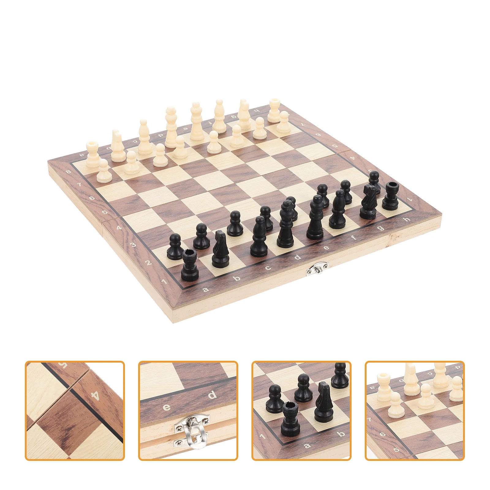 

Chess Board Game Set Checkers Wooden Travel Folding Setskids Magnetic Beginnerinternational Wood Portable Backgammon Adultteaser