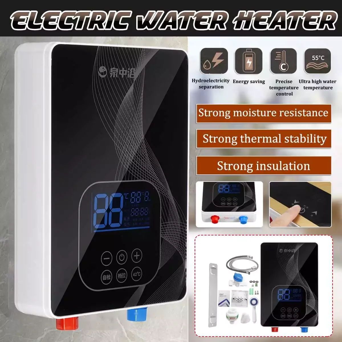 

NEW 110V-220V 6000W Instant Water Heater Home Intelligent Constant Temperature Fast Heating Small Shower Bath Machine