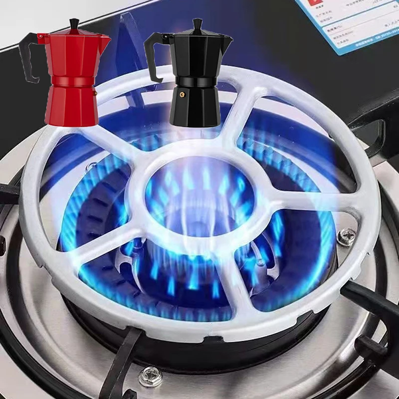 

Holder Gas Cooker Support Rack Camping Iron Stove Ring Heat Diffuser Black Pans Coffee Moka Pot Reducer Kitchen Supplies