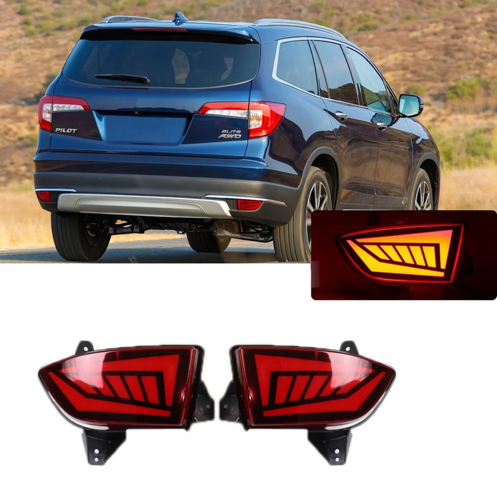 

1 Pair LED Rear Bumper Light Tail Turn Signal Warning Reflector Lamp for Honda Pilot 2019 2020 2021 Car Accessories