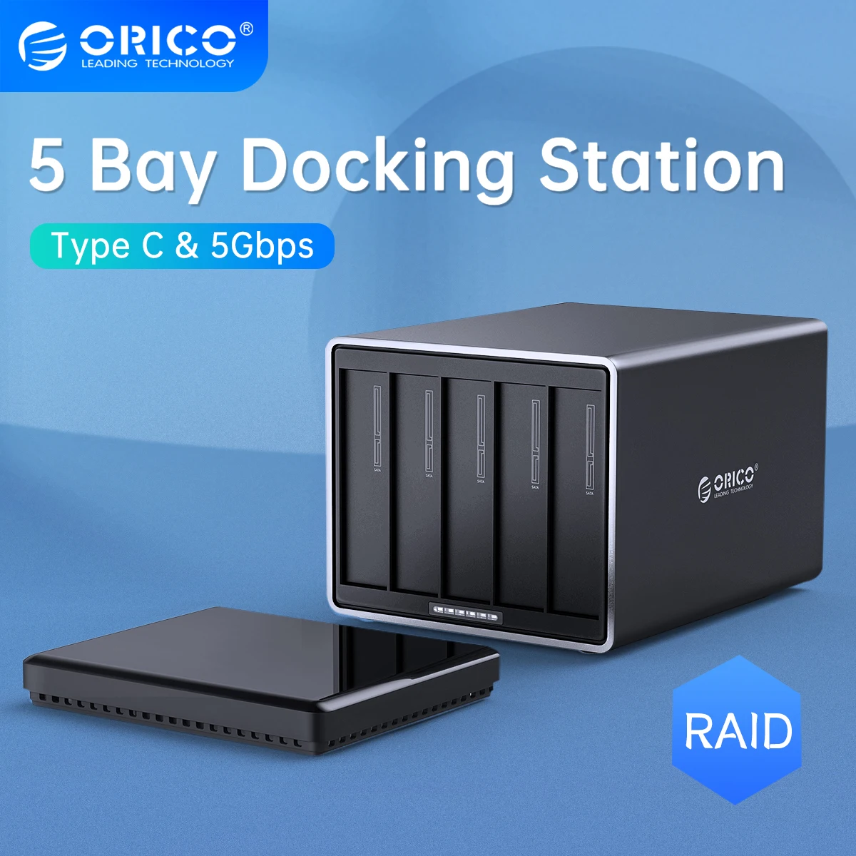 

ORICO NS Series 3.5 inch 5 Bay TypeC with RAID HDD Enclosure Alumium 5Gbps HDD Docking Station Haid Disk HDD Case