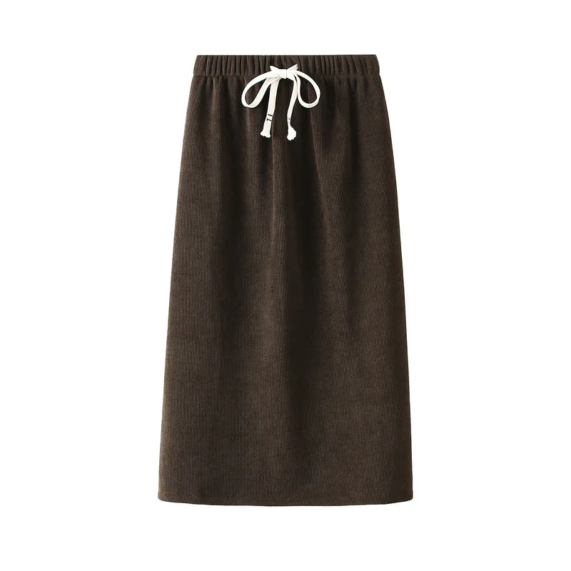 

Autumn And Winter Corduroy Long Skirt, Large, High Waist, Straight Tube, Hip Wrap, One-step Skirt, A Word, Medium Length Skirt
