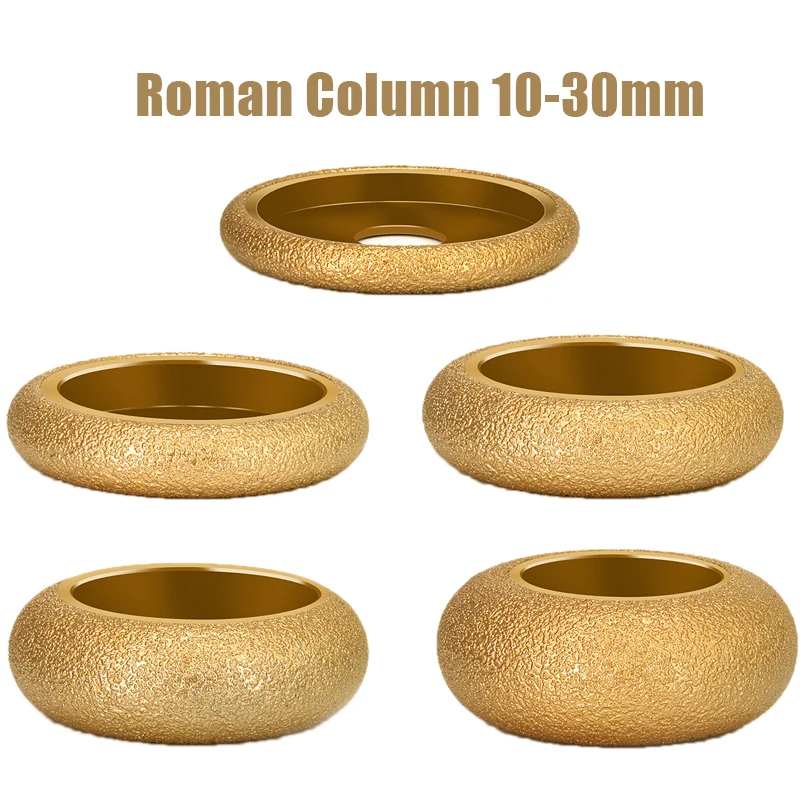 

20mm Bore Dia 3inch 75mm Roman Column Dry Vacuum Brazed Diamond Grinding Wheel Marble Demi-bullnose Edge Profile Grinding Disc