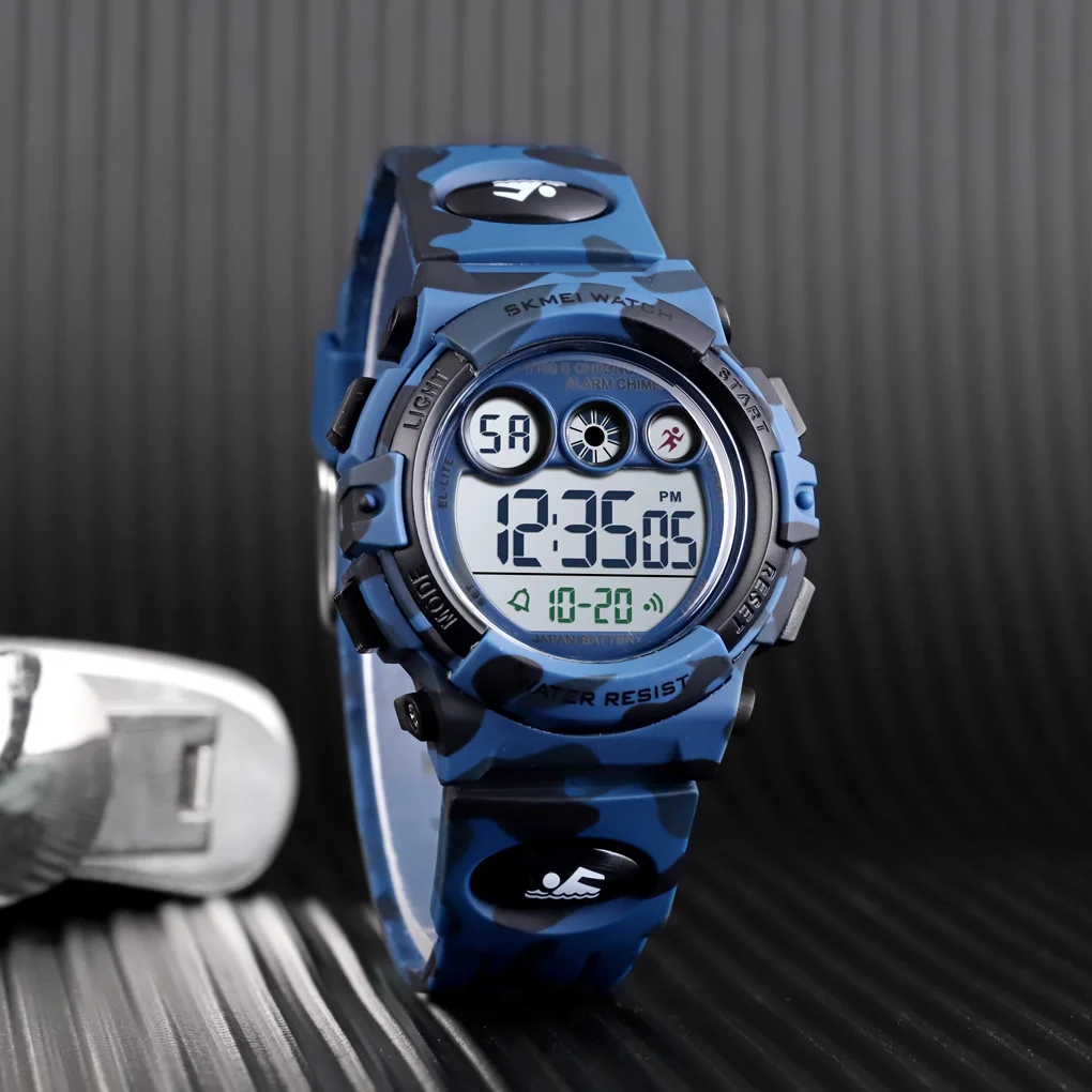 SKMEI Young And Energetic Dial Design 50M Waterproof Colorful LED+EL Lights relogio infantil Children's Sport Kids Watches