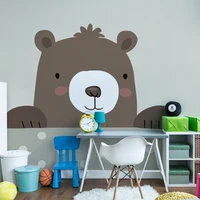 3d cute bear wallpaper silk cloth wall mural home decor for kid room bedroom wall covering wallpapers