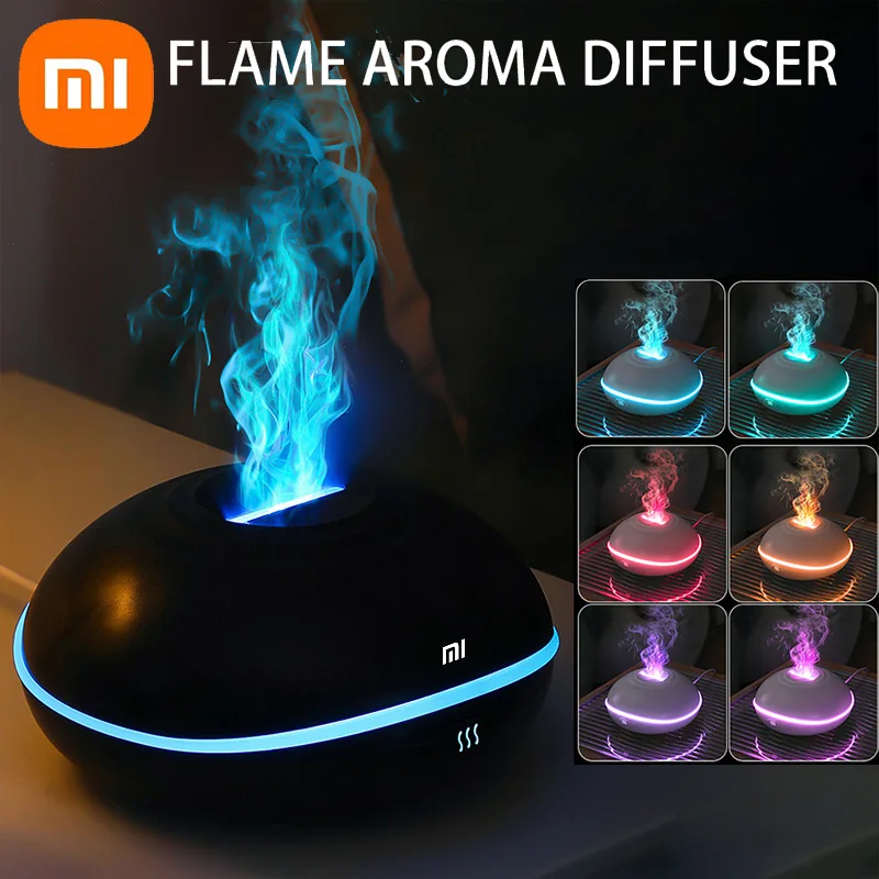 

Новый аромадиффузор Xiaomi, увлажнитель воздуха, 7 цветов, светодиодная лампа для масла и пламени, ультразвуковой аэрозольный распылитель, аромадиффузор