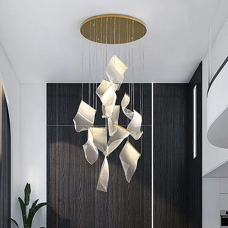 Лофт Квартира Дуплексное здание Большая люстра Отель Акриловый подвесной