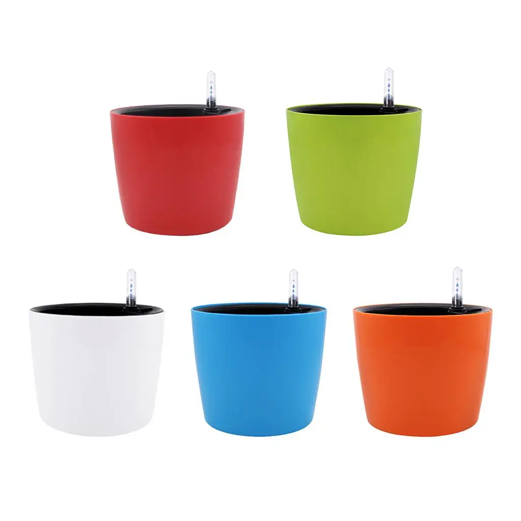 Круглые оригинальные горшки с индикатором уровня воды для внутреннего золотого