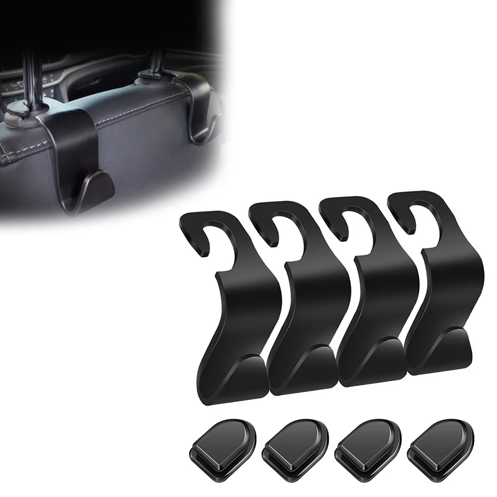 

4Pcs Hooks For Bags Car Clips Front Seat Headrest Organizer Holder Auto Fastener Hangers Car Storage Interior Accessories