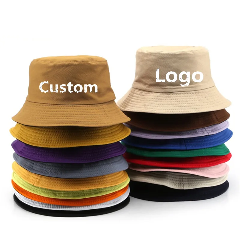 Summer unisex Adult Women Casual Sun Protection hats Double sided Cotton bucket hat Custom logo fisherman hats Panama gorros