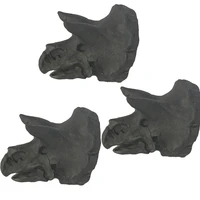 3 pcs simulation dinosaur drawer knobs resin triceratops closet handle pulls hardware matte black