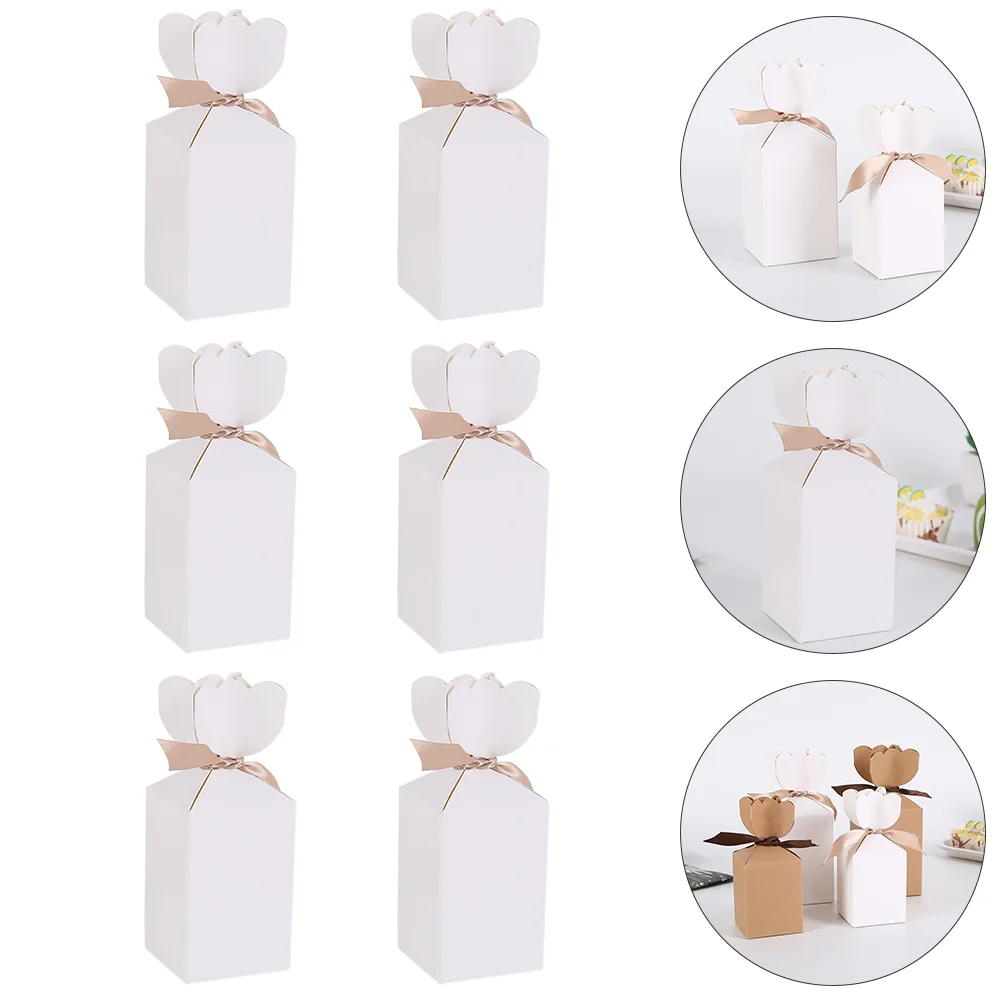 

20 Pcs Wedding Gifts Boxes Paper Treat Clear Plastic Cupcake Decorating Ribbon Party Favor Mini