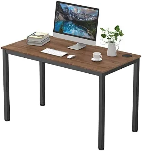 

47 Inch Walnut Home Office PC Computer Desk, Simple Modern Work Study Writing Gaming Table for Small & Medium Spaces Desktop