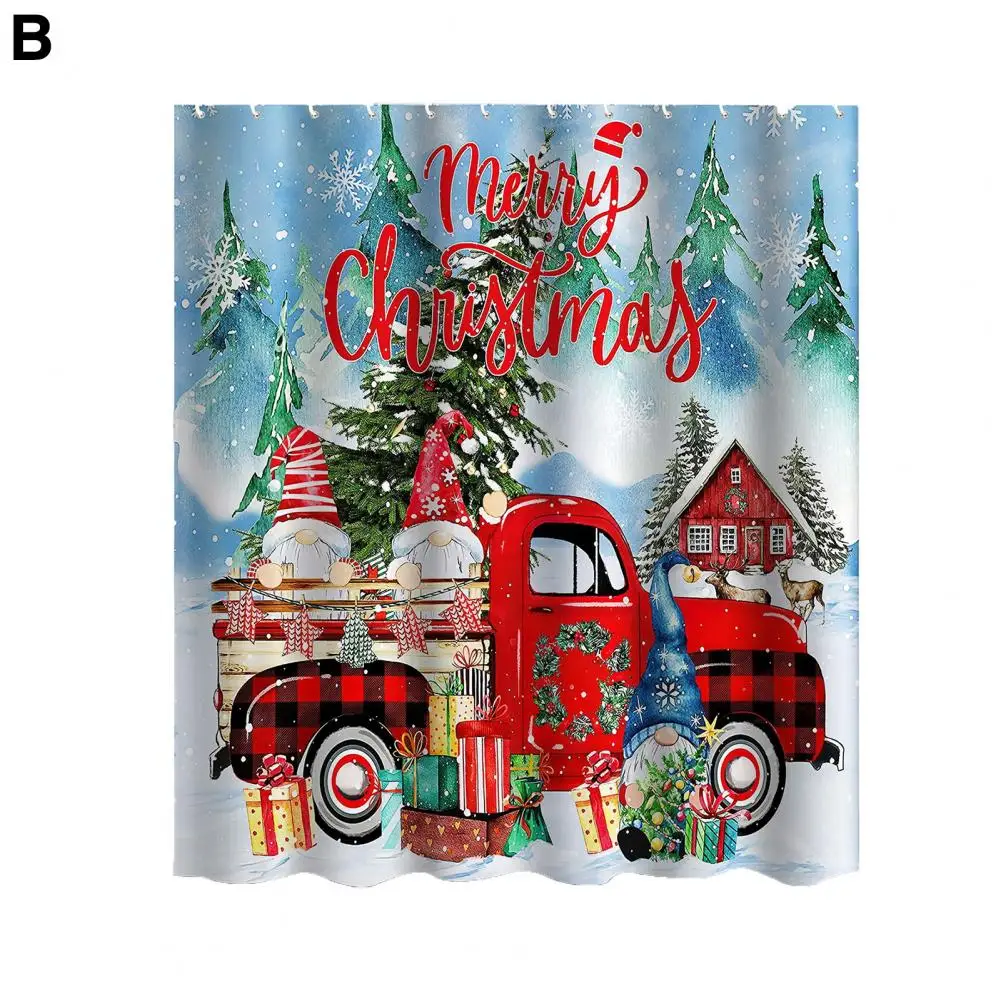 

Stylish Shower Curtain Water-resistant Shower Curtain Festive Holiday Bathroom Decor Patterned Christmas Shower Curtain