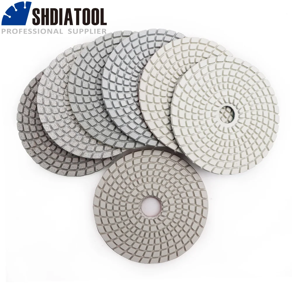 

Шлифовальные диски SHDIATOOL SA6020403S8, 7 шт., 4", алмазные, гибкие, для гранитa