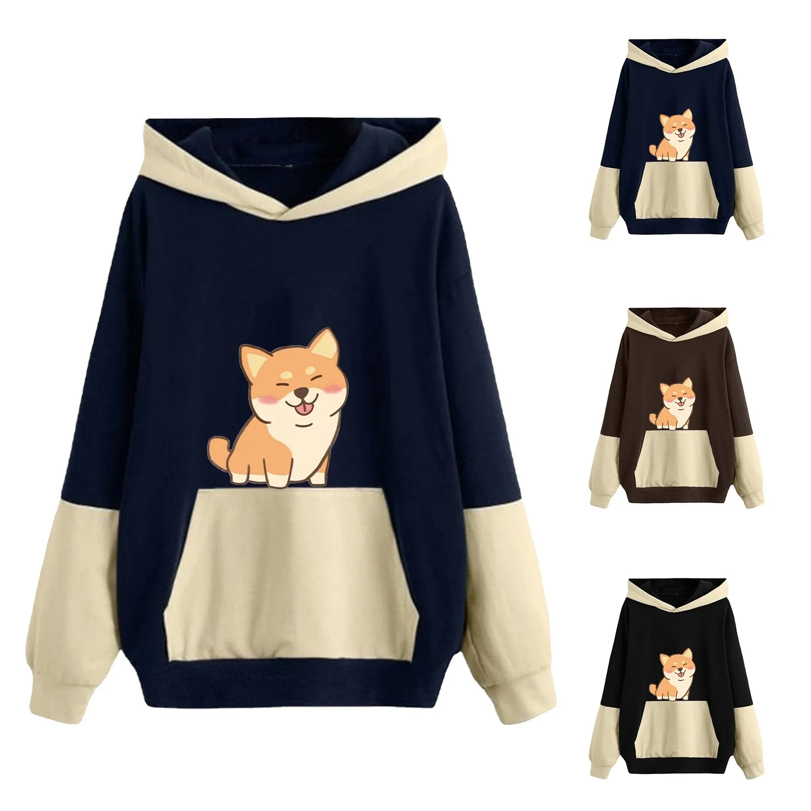 

Женская толстовка с капюшоном, с принтом животного