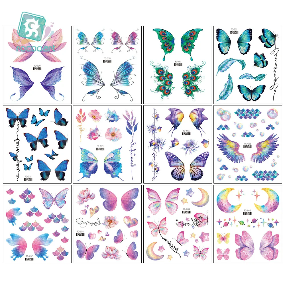 

3/pcs Sexy Butterfly Tattoo Stickers For Woman Man Body Fake Tattoo Gradient Butterfly Temporary Tattoos Young Girls Party Tatoo