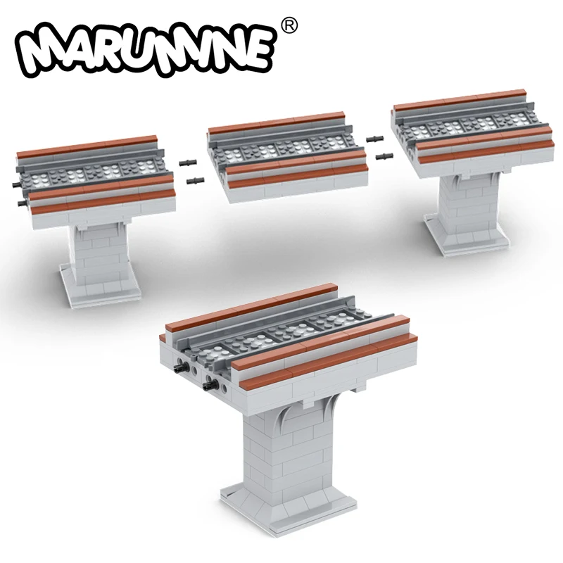

Marumine MOC Idea Train Bridge 39-106PCS Building Blocks Model High-Speed Viaduct Railway Set with Track Christmas DIY Bricks