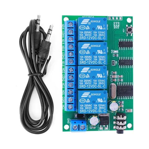 AD22B04 4-канальный декодер тонального сигнала DTMF, реле дистанционного управления, 12 В постоянного тока, без блокировки/самоблокировки/блокировки/задержка времени для умного дома