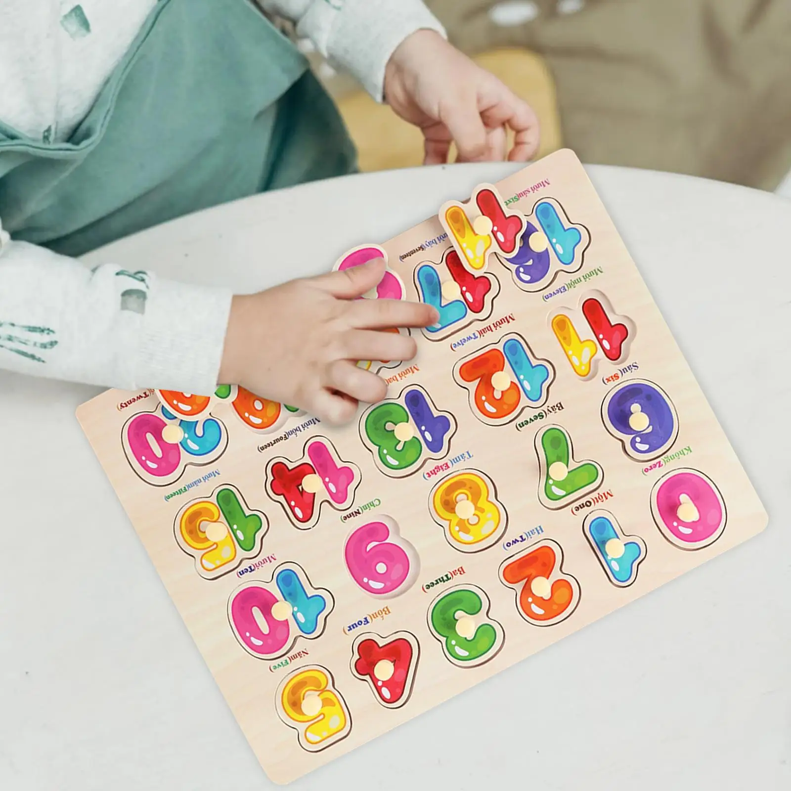 

Montessori Wooden Number Jigsaw Puzzle Preschool Educational Activity Preschool Educational Toys Basic Skills for 4 5 6 Year Old