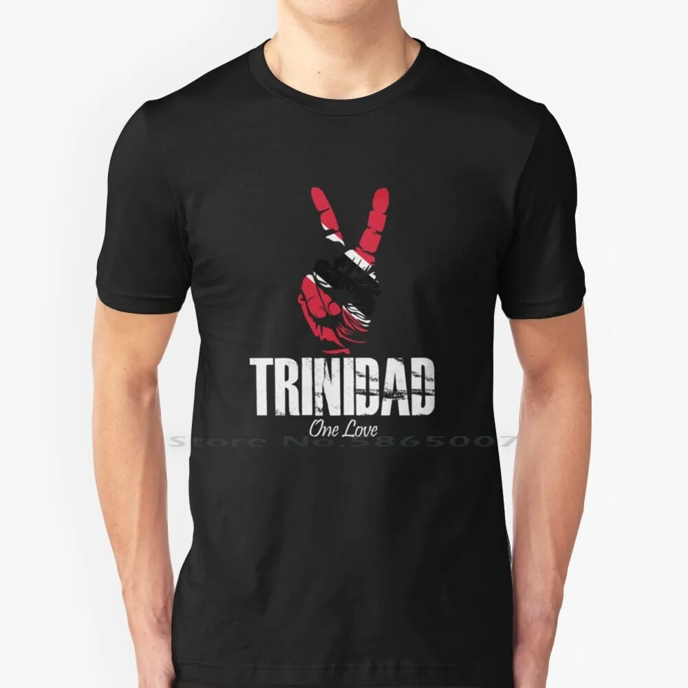 

One Love Trinidad Peace Sign T Shirt 100% Cotton Great Soca Capital For Those From The Bacchanal Country Reggae Tropical Island