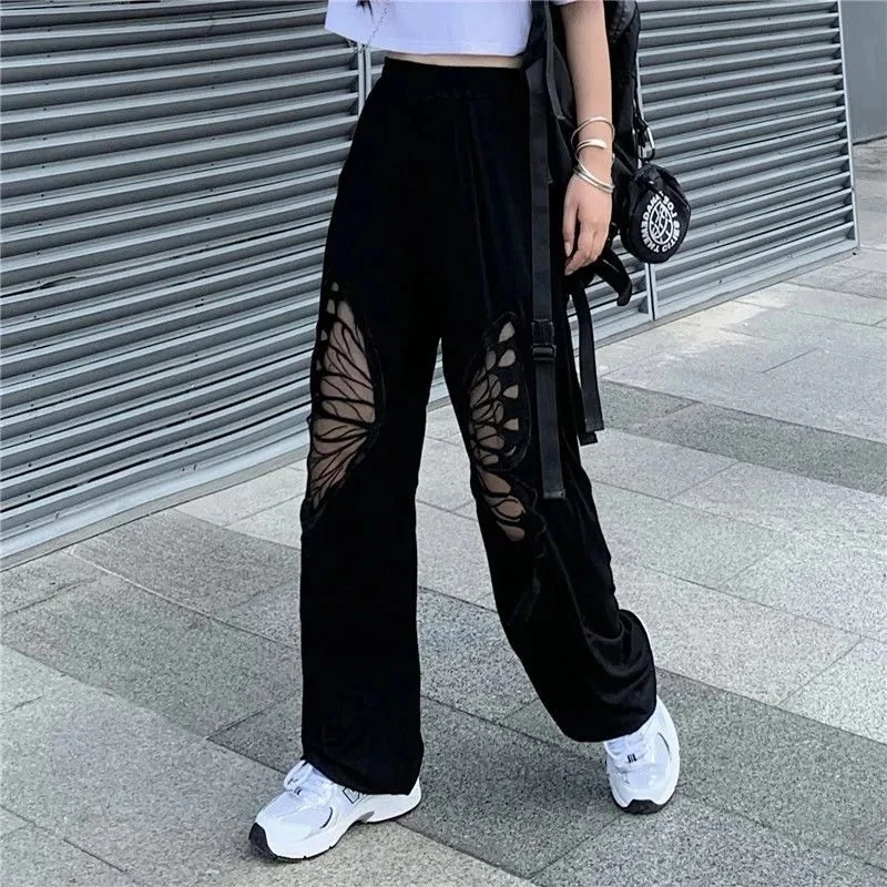 

Cargo pants y2k Oversize pants harajuku Hollow butterfly pants students loose sport pants vintage korean fashion fairy grunge