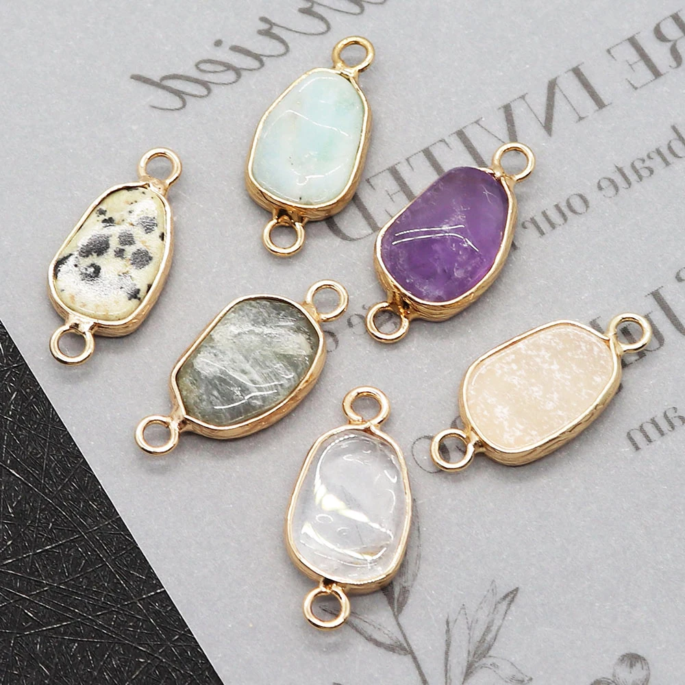 Подвески из натурального камня с двумя отверстиями подвески блестящего для