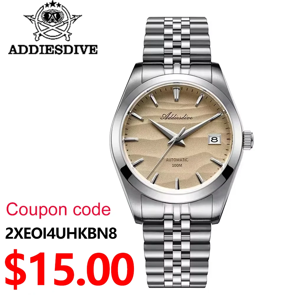 ADDIESDIVE AD2059 NH35 Автоматические механические часы для дайвинга 100 м