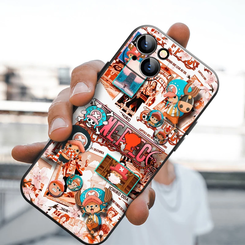 

Japan ONE PIECE Phone Case For Apple iPhone 13 12 11 Pro 12 13 Mini X XR XS Max SE 6 6s 7 8 Plus Liquid Silicon Black Back Soft