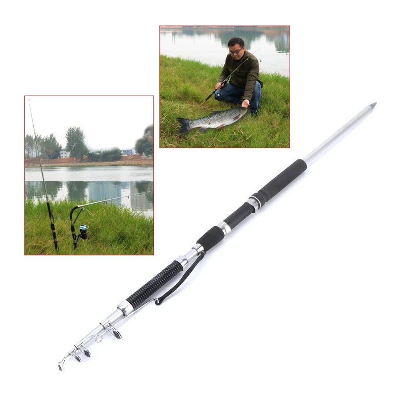

1.2m 1.4m Fishing Rod Automatic Pole Stainless Steel Portable Sensitive Spring