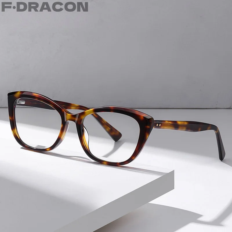 F · DRACON новая оправа для очков кошачий глаз Женская чтения модная оптическая PS8814