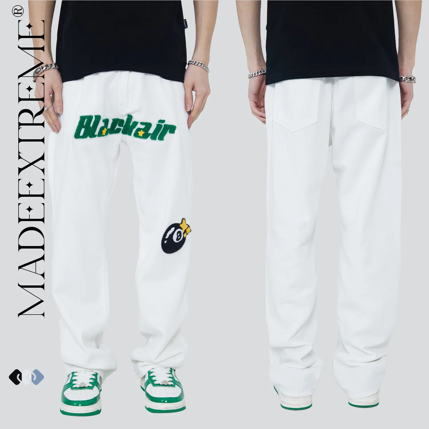 BLACKAIR Baggy jeans street retro casual trousers men and women loose cargo pants korean fashion clothing hip hop jeans