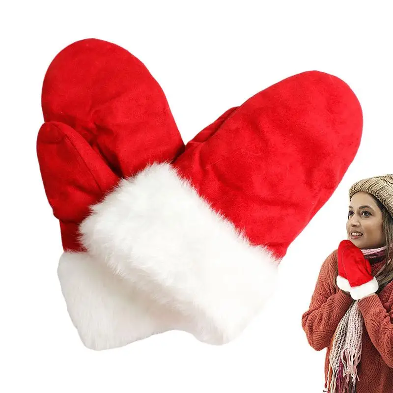 

Перчатки зимние рождественские с флисовой подкладкой для пальцев Детские эластичные теплые перчатки двухслойные теплые плотные зимние перчатки эластичные теплые