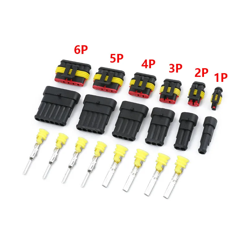 5Pcs Waterproof 1/2/3/4/5/6 Pin Way Seal Quad Bike 12A IP68 Electrical Automotive Wire Connector Plug Terminals Truck Car