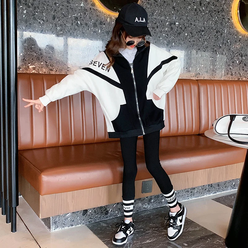 Элегантный Теплый костюм для девочек на весну осень и зиму свитер брюки 2