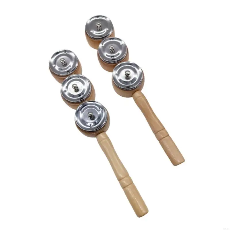 Q84C Tambourine Sticks Handheld Percussion Instruments Musical Bells Музыка