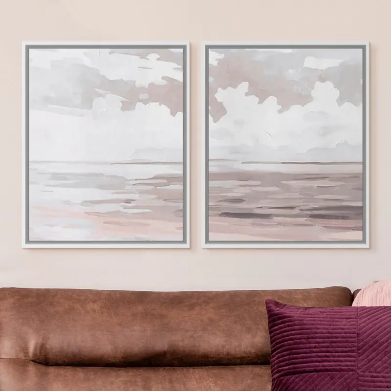 

Abstract Ocean Framed Canvas Set of 2, 24" x 30"