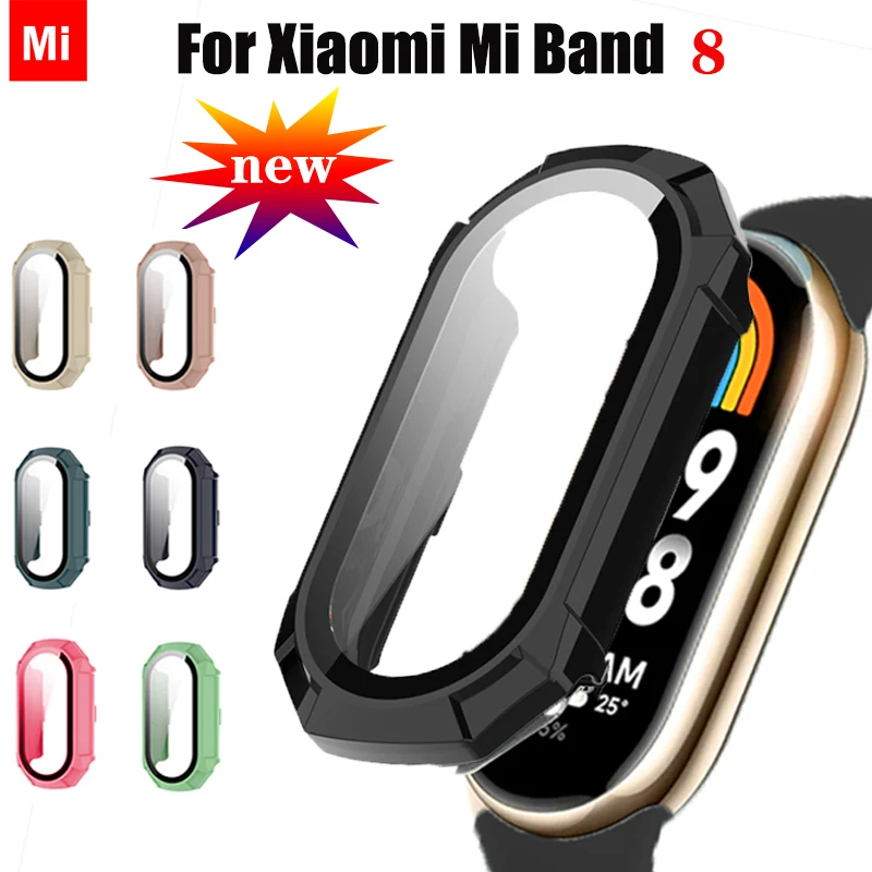 

Case cover+glass For Xiaomi Mi Band 8 Accessories Case+Film Full Coverage Protective Cover Miband 8 Smart Watch screen protector